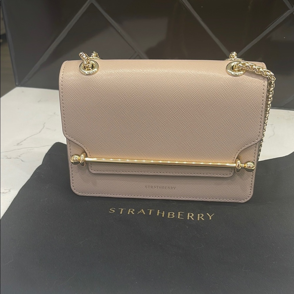 Strathberry East/West Mini in Cappuccino